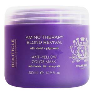 Bouticle Atelier Hair Amino Blond: Восстанавливающая маска с анти-желтым эффектом для осветленных волос (Anti-Yellow Color Mask), 500 мл
