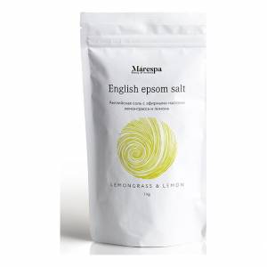 Marespa: Английская соль для ванн с лемонграссом, лимоном и иланг-иланг (English epsom salt Lemongrass & Lemon), 1000 гр
