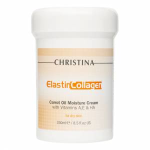 Christina Elastin Collagen: Увлажняющий крем с морковным маслом, коллагеном и эластином для сухой кожи (Carrot Oil Moisture Cream Vit.A, E&H, 250 мл