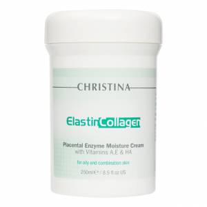 Christina Elastin Collagen: Увлажняющий крем с плацентой и энзимами для жирной/комб. кожи (Placental Enzyme Moisture Cream Vit.A,E&H