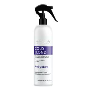 Epica Cold Blond: Спрей для нейтрализации теплого оттенка с фиолетовым пигментом, экстрактами мёда и виноградных косточек, 300 мл