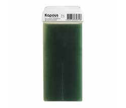 Kapous Depilations: Жирорастворимый воск Зеленый с Хлорофиллом в картридже с широким роликом, 100 мл