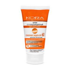 Kora Phytocosmetics: Крем солнцезащитный для лица и тела усиленная защита SPF 50+, 150 мл