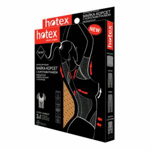 Hotex: Корректирующая майка-корсет с коротким рукавом, бежевый