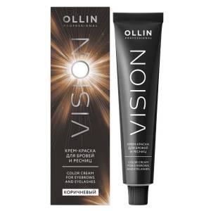 Ollin Professional Vision: Крем-краска для бровей и ресниц Коричневый (Brown) 20 мл + лепестки