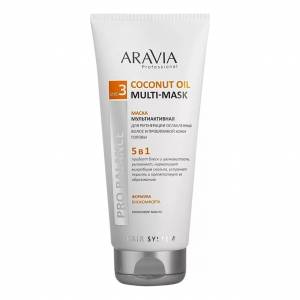 Aravia Professional: Маска мультиактивная 5 в 1 для регенерации ослабленных волос и проблемной кожи головы (Coconut Oil Multi-Mask), 200 мл
