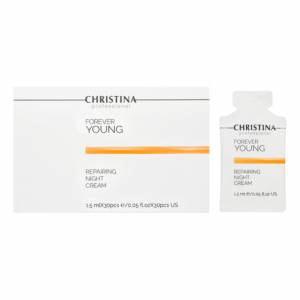 Christina Forever Young: Ночной восстанавливающий крем в инд. саше (Repairing night cream sachets kit 30 pcs), 30 шт по 1,5 мл