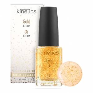 Kinetics: ультра-обогащенный эликсир Gold Elixir с кератином и частичками золота для восстановления ногтей, 15 мл