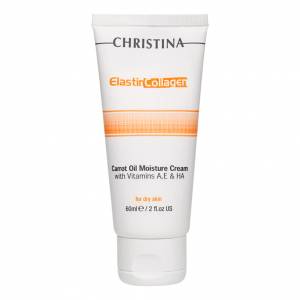 Christina Elastin Collagen: Увлажняющий крем с морковным маслом, коллагеном и эластином для сухой кожи (Carrot Oil Moisture Cream Vit.A, E&H, 60 мл