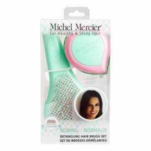 Michel Mercier: Набор щеток в пастельных тонах для нормальных волос - классическая и компактная