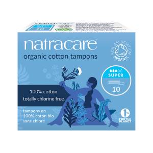 Natracare: Тампоны из натурального хлопка без аппликатора (Cotton Tampons Super), 10 шт