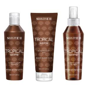 Selective Professional Tropical Sublime: Набор Солнечная линия (шампунь-гель+восстанавливающая маска+защитное масло)