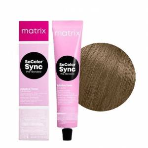 Matrix Soсolor Sync Pre-Bond: Краситель Блондин натуральный пепельный СоКолор Синк 7NA с бондером, 90 мл