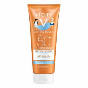 Vichy Capital Soleil: Солнцезащитная эмульсия для детей с технологией нанесения на влажную кожу Wet Skin SPF50+ Виши Кэпитал Солейл, 200 мл