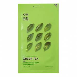Holika Holika Pure Essence Mask Sheet: Противовоспалительная тканевая маска, зеленый чай (Green Tea), 23 мл