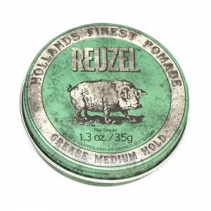 Reuzel: Помада для укладки волос, зеленая банка (Pomade Grese Medium Hold)
