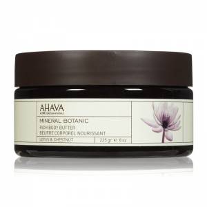 Ahava Mineral Botanic: Насыщенное масло для тела лотос и благородный каштан (Rich Body Butter Lotus & Chestnut), 235 мл
