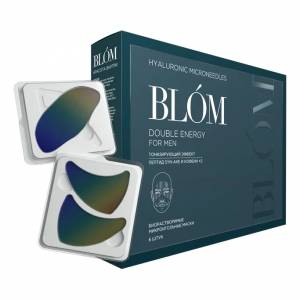 Blom: Микроигольные маски для мужчин с тонизирующим эффектом Double Energy, 6 шт.