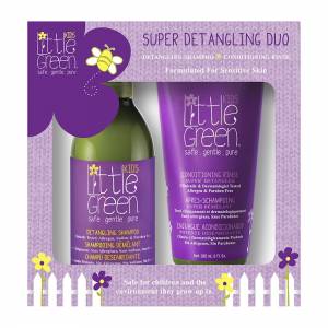 Little Green Kids: Набор для облегчения расчесывания и распутывания волос, для детей от 12 мес (Super Detangling Duo)
