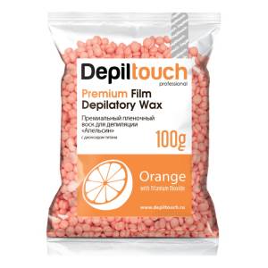 Depiltouch: Премиальный пленочный воск «Orange» с ароматом цитрусов, 100 гр