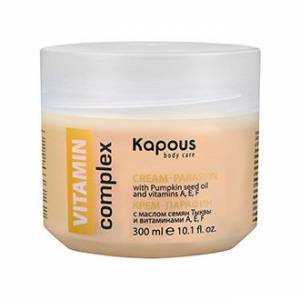 Kapous Depilations: Крем-парафин «Vitamin Complex» с маслом семян Тыквы и витаминами A, E, F, 300 мл