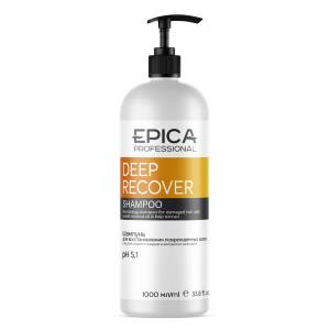 Epica Deep Recover: Шампунь для восстановления повреждённых волос маслом сладкого миндаля и экстрактом ламинарии, 1000 мл