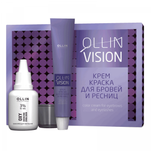 Ollin Professional Vision: Крем-краска для бровей и ресниц Коричневый (Brown) в наборе