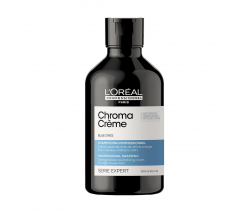 L’Oreal Professionnel Chroma Creme: Шампунь-крем с синим пигментом для нейтрализации оранжевого оттенка русых и светло-коричневых волос, 300 мл