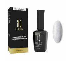 IQ Beauty: Финишное покрытие для гель-лака с шиммером без липкого слоя глянцевое #106/серебряный (Shimmer top/Silver), 10 мл
