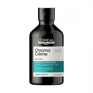 L’Oreal Professionnel Chroma Creme: Шампунь-крем с зеленым пигментом для нейтрализации красного оттенка темных волос, 300 мл