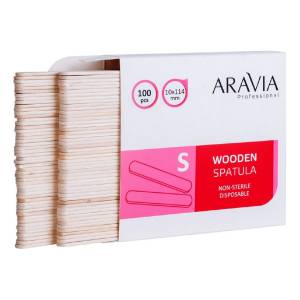 Aravia Professional: Шпатели деревянные одноразовые размер S (Disposable wooden spatulas), 100 шт