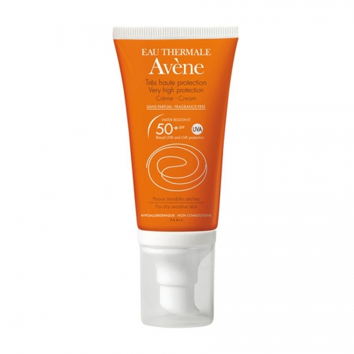 Avene: Солнцезащитный крем SPF 50+ без отдушек Авен