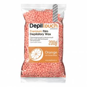 Depiltouch: Премиальный пленочный воск «Orange» с ароматом цитрусов, 200 гр